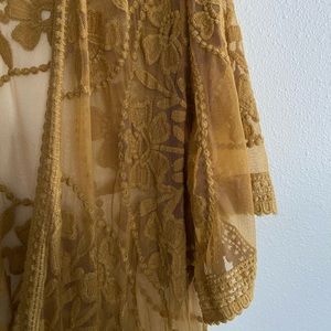 Umgee boho mustard yellow duster size M.